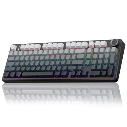 AULA F99 Pro Tastiera meccanica da gaming e-sport, tre modalità, RGB, hot-swappable, 96%, PBT, tastiera wireless personalizzata con manopola multimediale