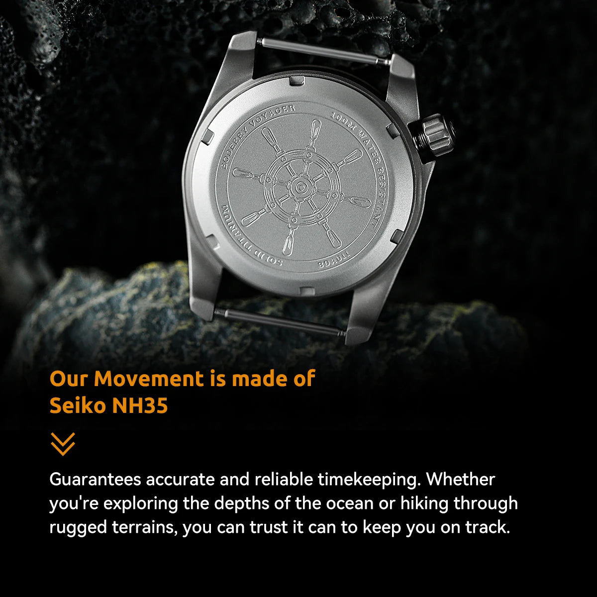 Boderry Field Watches Bronze Case Automatic Mechanical VOYAGER Watch Men's 100M Waterproof Clock Military Top Brand Wristwatch