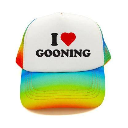Забавни бейзболни шапки „I Love Gooning“ – готини летни мъжки шапки от мрежа, хумористични шапки тип „тракър“, унисекс шапки от мрежа за външни дейности MZ-080