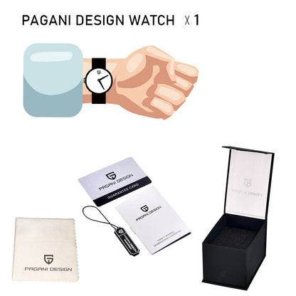 PAGANI DESIGN Luxury Mechanical Automatic Men's Watch Rose Gold Ceramic Rotating Frame Top Business watches for man reloj hombre