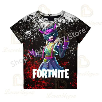 2PCS Suits F-Fortnited Victory 3D T-shirt Shorts Kids Tops Girls Boys Battle Royale Clothes Harajuku Tees Hero Children T Shirt