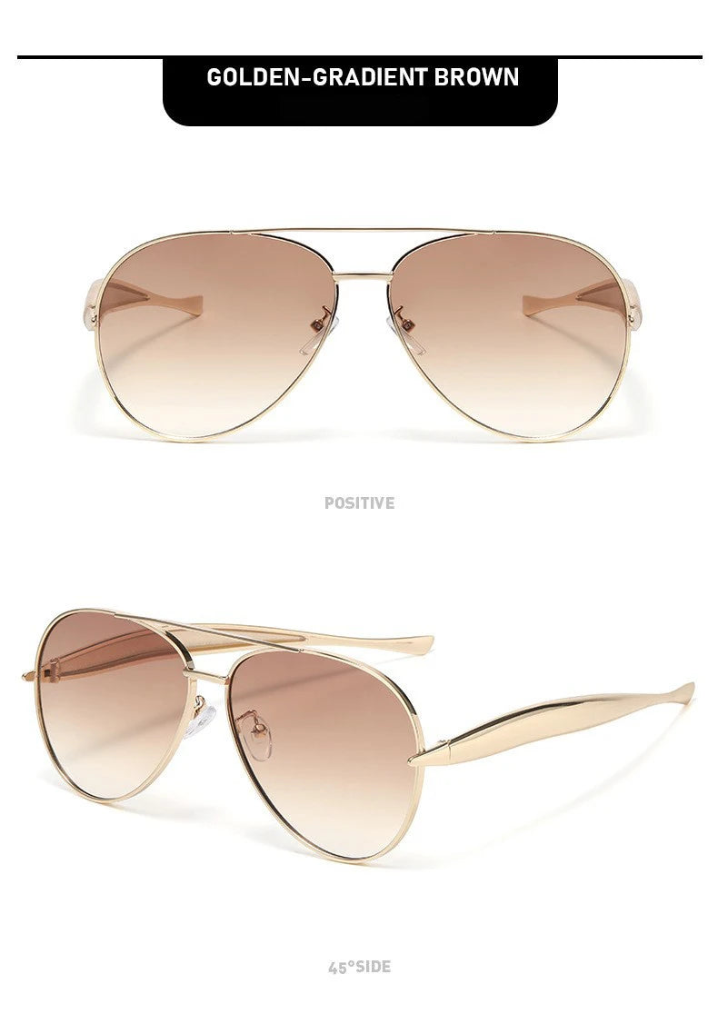 High-end Quality Metal Sunglasses - Fashionable, Retro Pilot-style Sunglasses - Uv-protective Sun Glasses - 7508