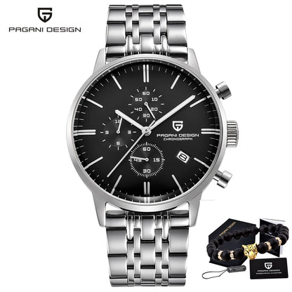 PAGANI DESIGN New 2720K Men Watch VK67 Quartz Wristwatch Multi functional Chronograph Sapphire Glass Waterproof Clock Watch Gift