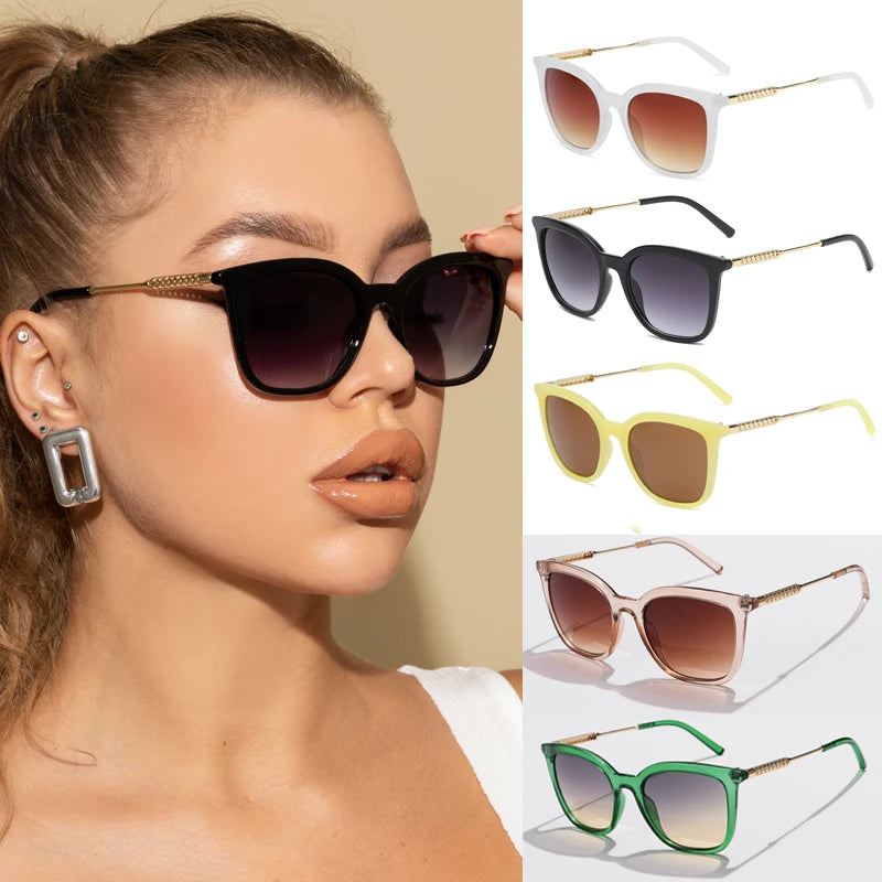 6pcs/3pcs Classic Square Sunglasses Women Men Vintage Brand Eyeglasses Alloy Frame Retro Fashion Style Shades Oculos de sol