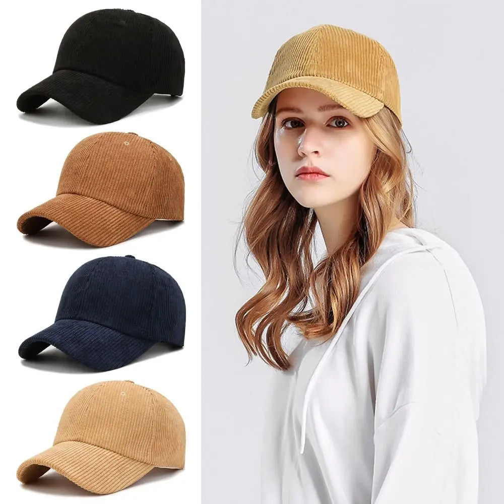 Unisex-baseballkeps i corduroy, justerbar solhatt, hiphop-keps för män