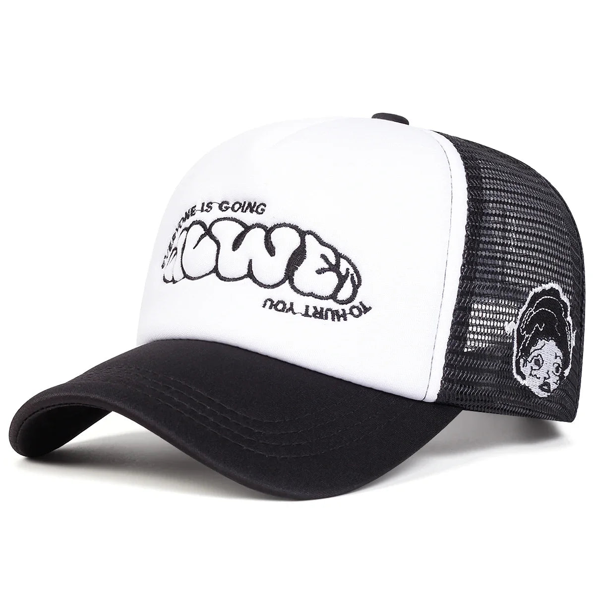 Unisex EVERYONE IS GOING Bogstavbroderi Baseball-netkasketter Forår/sommer Udendørs Justerbare fritidskasketter Dad Hat Solbeskyttelseskasket