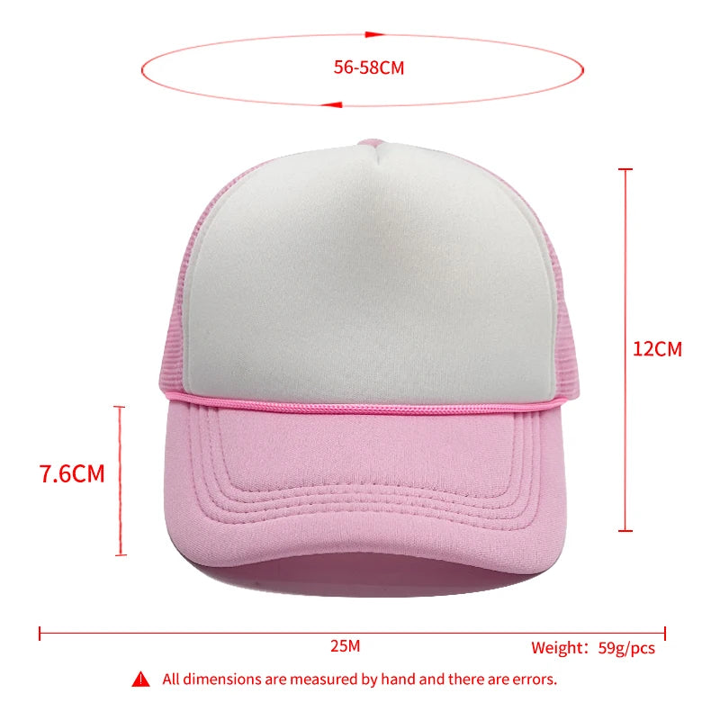 5 panel Trucker Caps Men Women Plain Blank Foam Mesh Baseball Cap With Rope Summer Breathable Outdoor Sport Sun Visor Hats