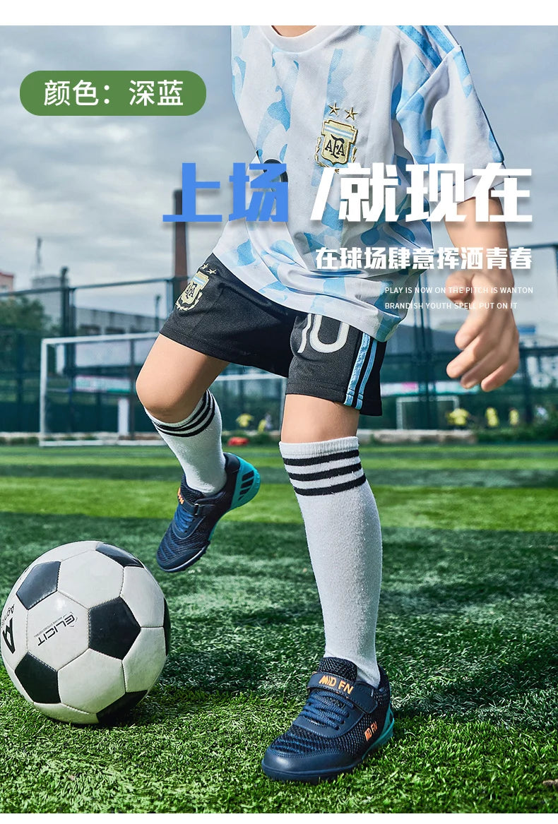 Personality Stylish And Comfortable Boys Girls Training Game Sneakers Indoor Outdoor Lawn Youth Student Soccer Shoes 29-39#
