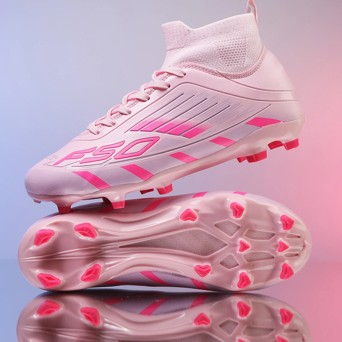 Nouvelles chaussures de football professionnelles pour hommes, chaussures de sport à cheville haute, chaussures de football TF/FG pour garçons, unisexes, antidérapantes, confortables