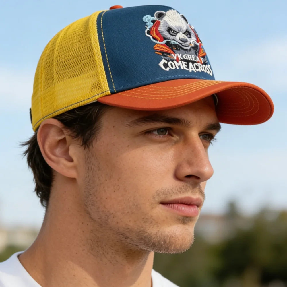 New Style Unisex Cool Panda Embroidered Baseball Cap Chic Trucker Hats For Men Women Breathable Streetwear Summer Outdoor Hat
