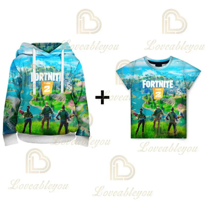 Bluza z kapturem Fortnite z nadrukiem 3D, Plus Size, bluza z kapturem T-shirt dla dzieci, modna bluza streetwear, casualowa kurtka