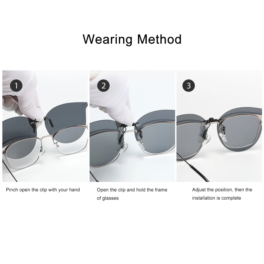 New Arrival Polarized Flip-up Clips Sunglasses for Myopia glasses, Retro Big Size Square Al-Mg glass Clip-on Sunglass Clip C3167