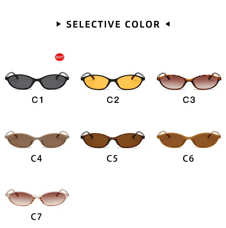 New Fashion Leopard Cat Eye Oval Women's Sunglasses Sunscreen Sun Glasses Female Retro Colorful Eyeglass UV Shade Glasses