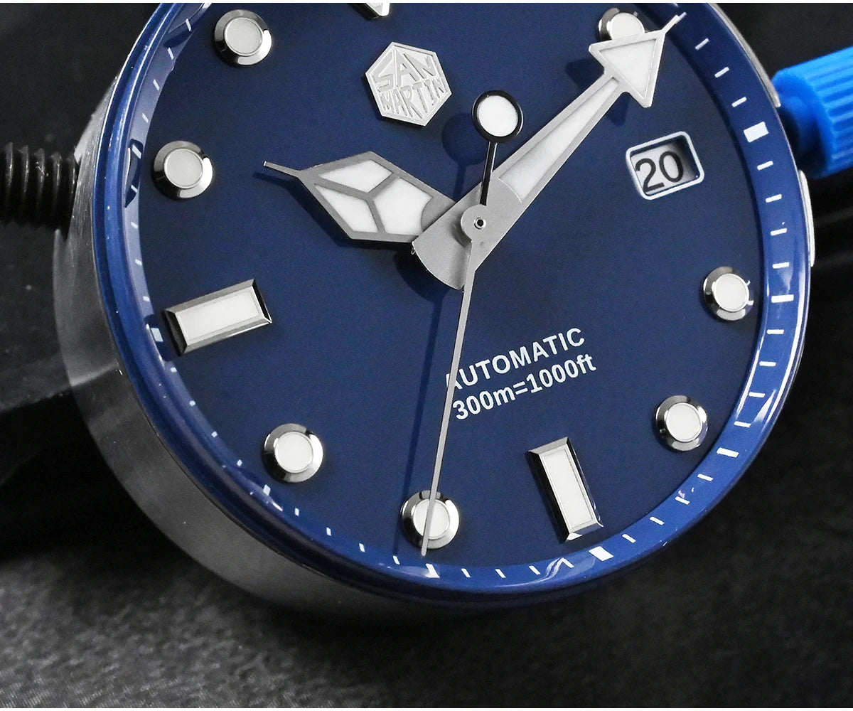 San Martin New 40-44mm Luxury Men's Diver Watch Classic High Quality NH35 YN55 Automatic Mechanical Sapphire BGW-X1 20Bar SN0009