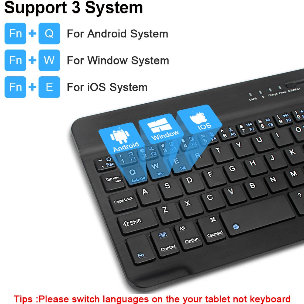 Mini Bluetooth Keyboard RGB Wireless Keyboard 10 inch Backlit Keyboard Backlight Touchpad Keyboard for IOS Android Windows iPad