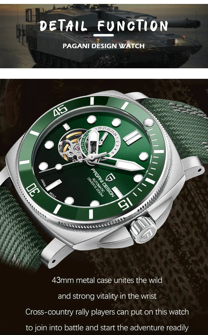 PD1736 PAGANI DESIGN 2025 Men Automatic Mechanical Watches Casual Fashion Sapphire Stainless Steel Diving TMI NH39 Reloj Hombre