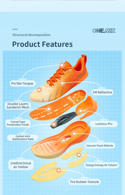 ONEMIX Nouvelles chaussures de course à amorti pour hommes, adaptées aux coureurs intensifs, à lacets, sportives, pour femmes, antidérapantes, d'extérieur, athlétiques, baskets pour hommes