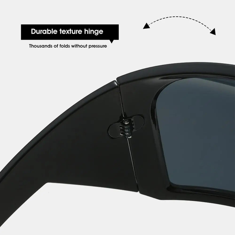 Futuristic Wrap Around Sunglasses Rave Curved Lens UV400 Protection 2000'S Eyewear Oversized Y2K Sun Glasses for Women & Men