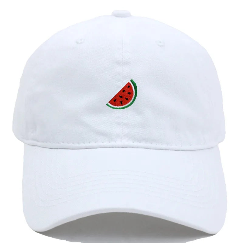 Printed Watermelon Baseball Cap Men's Washed Soft Top Retro Dad Hats Women's Casual Versatile Fashion Trend Duck Tongue Caps