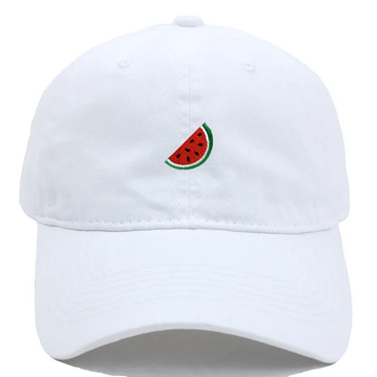 Printed Watermelon Baseball Cap Men's Washed Soft Top Retro Dad Hats Women's Casual Versatile Fashion Trend Duck Tongue Caps