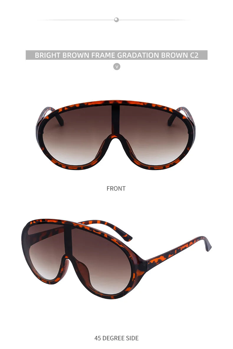 Trendy Oversized One Piece Sunglasses Women Men 2026 Luxury Brand Designer Sun Glasses Fashion Shield Shades Big Frame Eyewear
