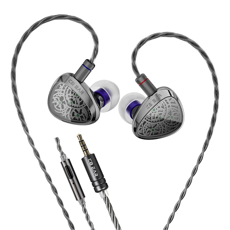 KBEAR TBX Tourbillon X IEMS Écouteurs intra-auriculaires filaires avec diaphragme en fibre de carbone CVD de 10 mm, basses profondes, casque de jeu