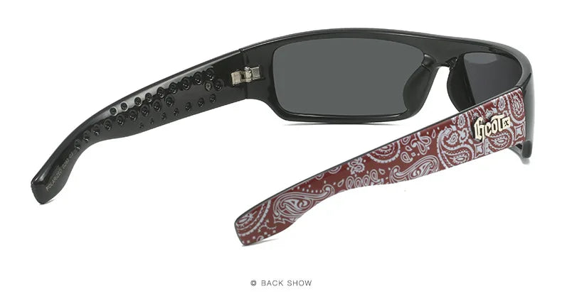 Polarized Chicano Sunglasses, Square Frame Design, UV400 Lens, Hip Hop Streetwear, Retro West Coast Accessory