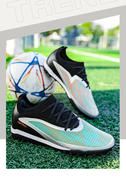 Nouveaux hommes chaussures de Football crampons de Sport adulte respirant antidérapant bottes de Football en plein air longues pointes formation garçons Match confortable