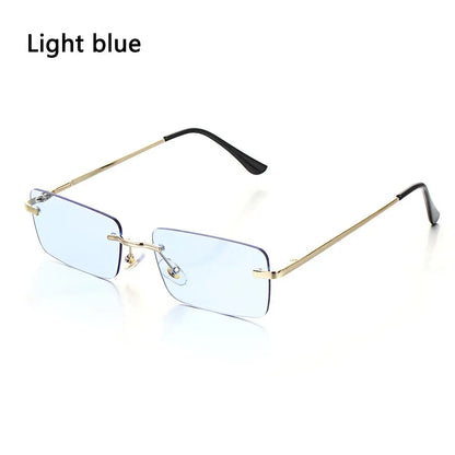 Fashion Rimless Rectangle Sunglasses Women Luxury Design Sun Glasses Ladies Retro Gradient Eyewear Summer UV400 Sun Shades