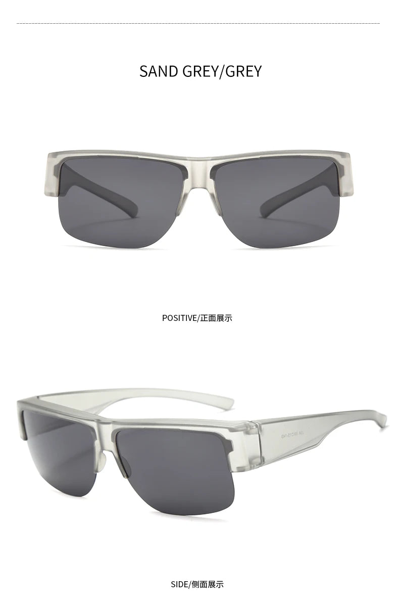 Men For Polarized Sunglasses Myopia Wear Over Prescription Glasses Photochromic Black Lens Half Frame Glasses Vintage Eyewear