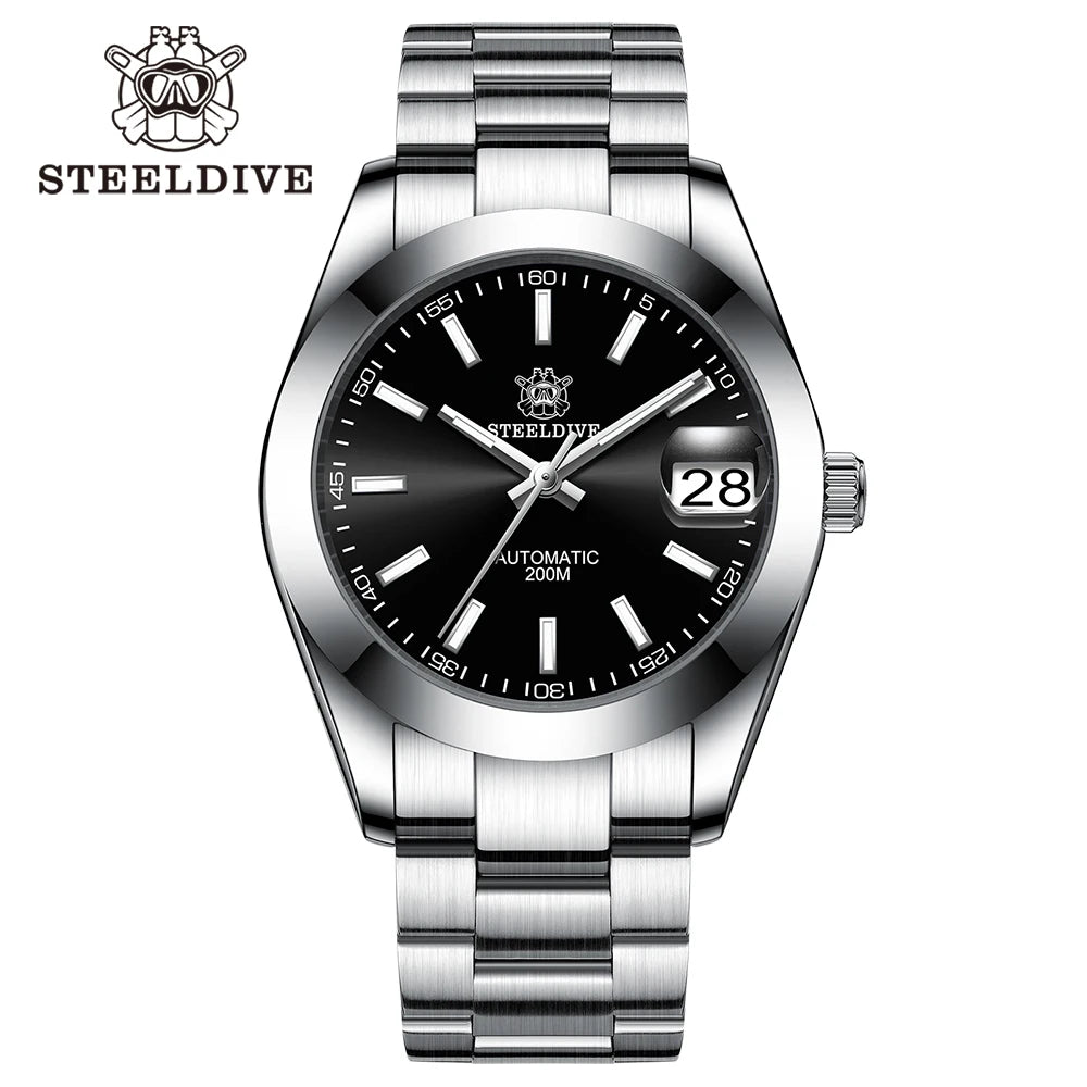 STEELDIVE SD1934 NH35 Automatic Movement 39mm Stainless Steel BGW9 Blue Luminous Sapphire Glass 200M Water Ghost Dive Watches