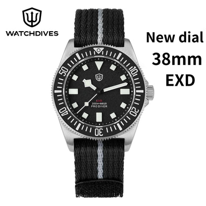 Watchdives 38mm EXD Titanium Diver Watch Sapphire crystal mirror AR coated men's waterproof watch