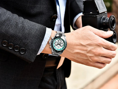 RollsTimi Herrenuhren – luxuriöse mechanische Herrenuhr mit Saphirglas, Kalender, Wochentagsanzeige, Edelstahl und Wasserschutz