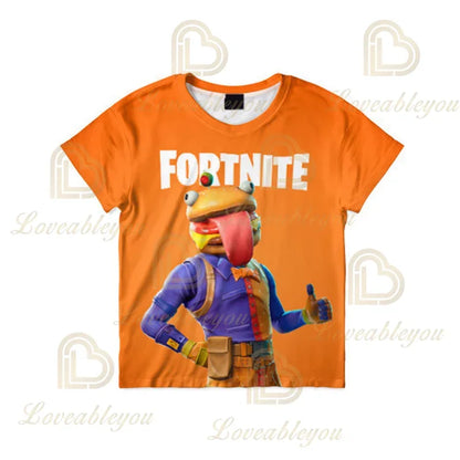 New Fortnite Summer T Shirt Boys Cartoon Cute Tee Short Sleeve Shirt Men Women Children Tshirts Teenager Tee Streetwear Tops
