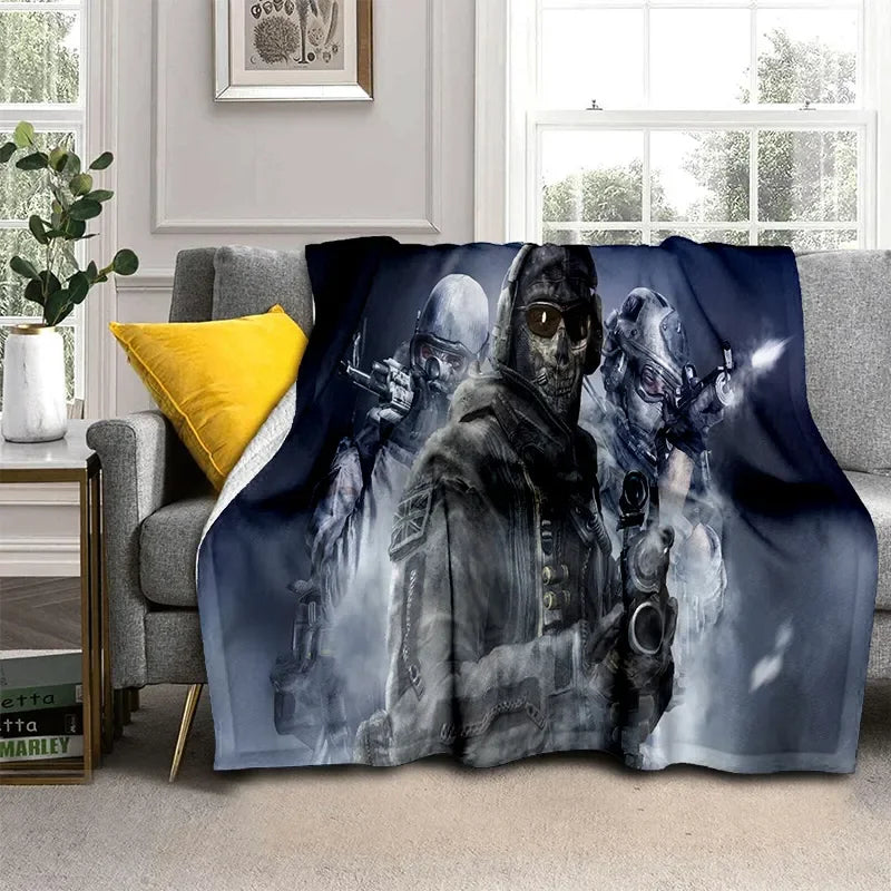 3D Call of Duty,COD Game, Gamer HD Blanket,Soft Throw Blanket for Home Bedroom Bed Sofa Picnic Travel Office Cover Blanket Kids