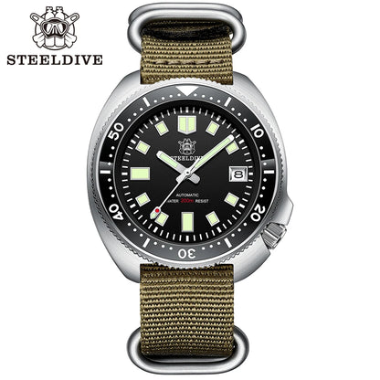 STEELDIVE SD1970 Automatic Mechanical Diver Watch Captain Willard NH35 Watches TURTLE Homage Water Resistant 200M Dive Watch Men