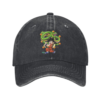 Retro Kamehameha Kid Goku Anime Baseball Caps Unisex Distressed Cotton Headwear Dragon Ball Outdoor Workouts Gift Hats Cap