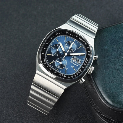 Hruodland New 2025 New 0S00 Retro Men's Quartz Chronograph Sapphire Stainless Steel Waterproof 5Bar Luminous C3 Men's Watch