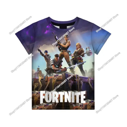 Cartoon Fortnite T Shirt 3D Printed Boys Girls Streetwear Kids Clothes Funny Tshirt O-Neck Summer Tops Birthday Gifts