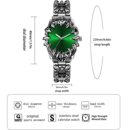 Sports Men Watch Fashion Man Stainless Steel Quartz Movement Red Clock Top Brand Halloween Creative Military Watch for Men reloj