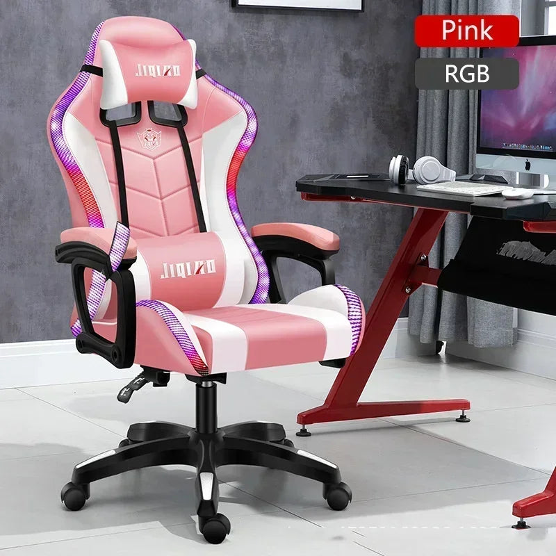 Ergonomic Gaming Chair with Massage Function, RGB Light Swivel Recliner Office Chair, Adjustable High Quality Computer Gamer Chair