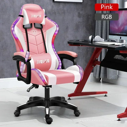 Ergonomic Gaming Chair with Massage Function, RGB Light Swivel Recliner Office Chair, Adjustable High Quality Computer Gamer Chair
