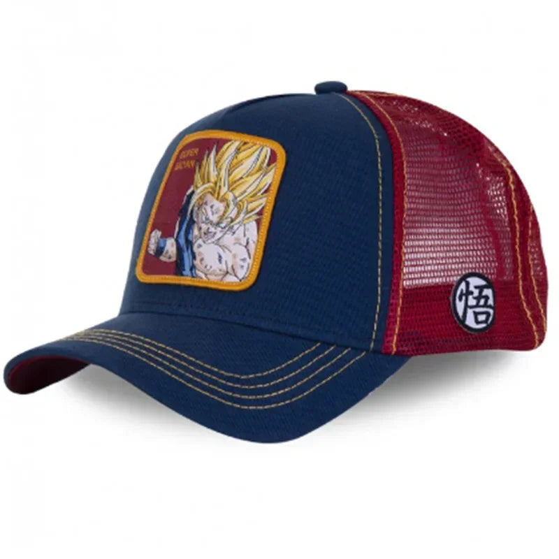 Son Goku Cap Baseball Cap Summer Travel Peaked Cap Men's Embroidery Hip-Hop Sun Visor Adjustable Trucker Mesh Cap