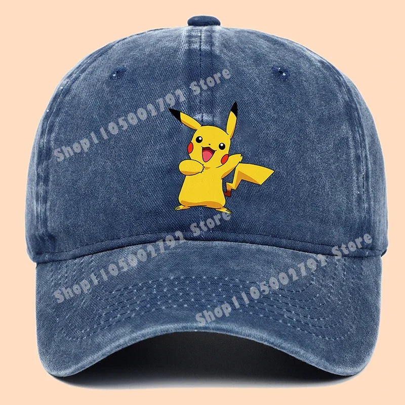 Pokemons Baseball Caps Pikachu Kawaii Anime Figures Sunshade Hats Summer Outdoor Parent Child Sunhat Trendy Duck Tongue Cap Gift
