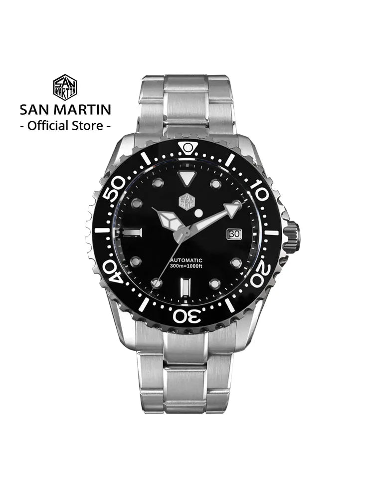 San Martin New 40-44mm Luxury Men's Diver Watch Classic High Quality NH35 YN55 Automatic Mechanical Sapphire BGW-X1 20Bar SN0009