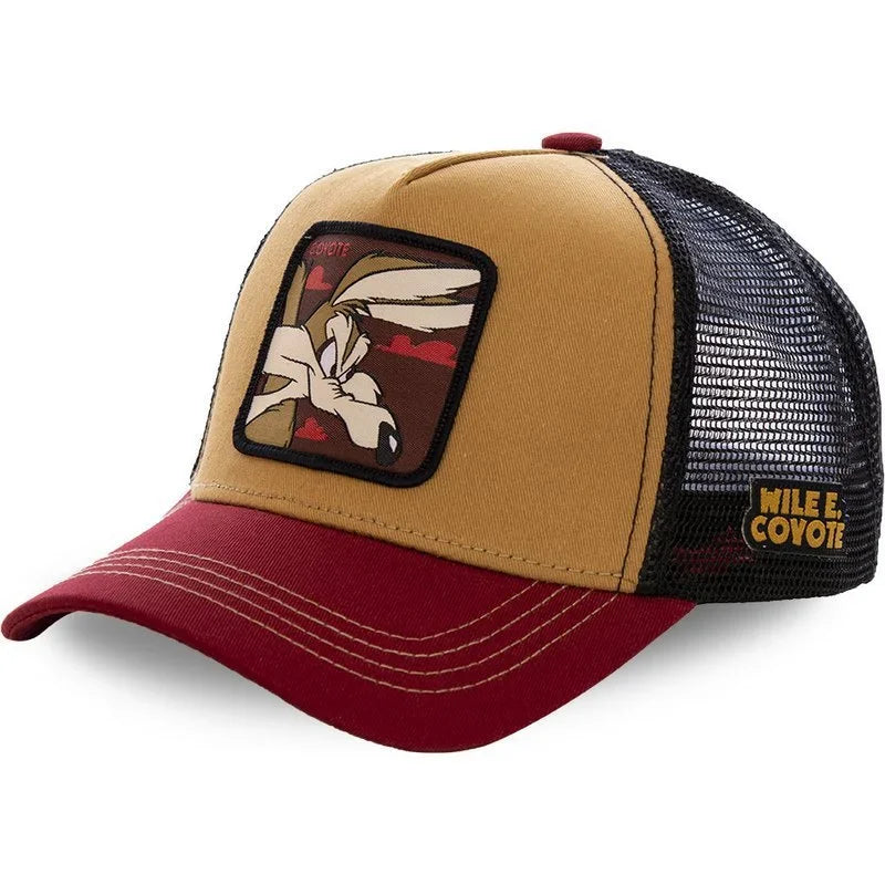 Cartoon Anime Trucker Cap Mesh Back Baseball Hat Adjustable Rabbit Mouse Cat Bird Embroidered Hip Hop Outdoor Sun Hat Boy Gifts