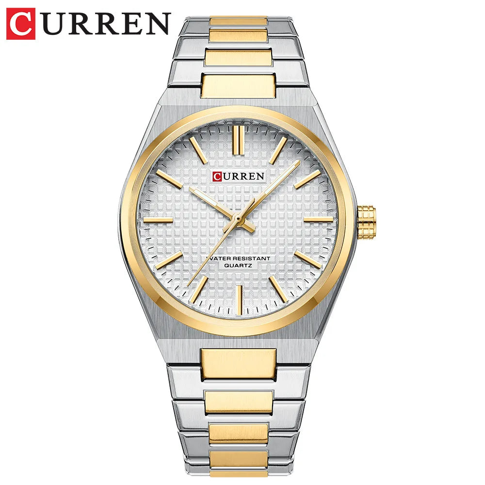 Montre pour homme CURREN 8439 – Modèle de grande marque, style luxe et professionnel, étanche, en acier inoxydable, type militaire, à mouvement quartz.