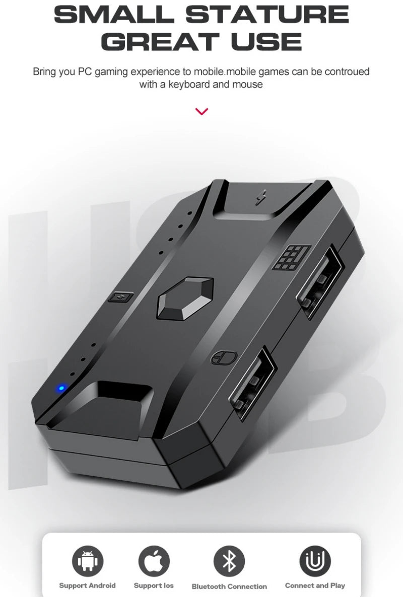 Gamer Kit Mobile Gaming Keyboard Mouse Mobile Games Converter 3 In 1 Combo One Hand Keyboard for PUBG Mobile Games TF900