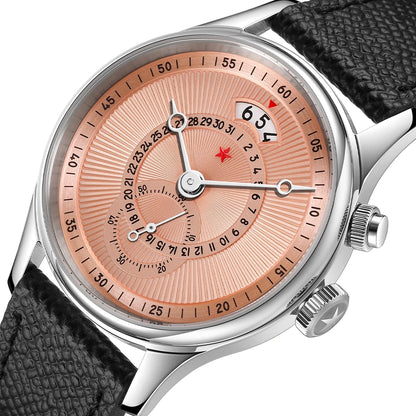 Red Star 40mm Premium Men's Watch with Seagull ST1716 Movement 3ATM Waterproof Calendar Automatic Mechanical Watch for Men