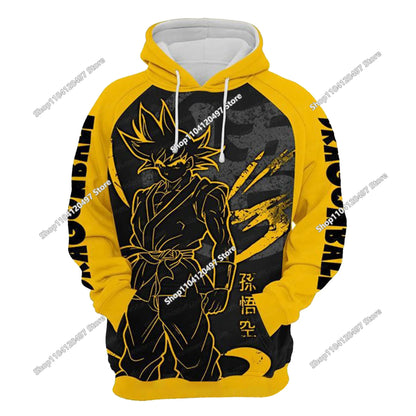 Sweatshirt com capuz Dragon Ball para rapazes e raparigas, novo modelo de outono e inverno, criativo, largo e versátil